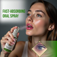 Generic Dr. Grossman's Eye Formula spray being dispensed for quick absorption.
