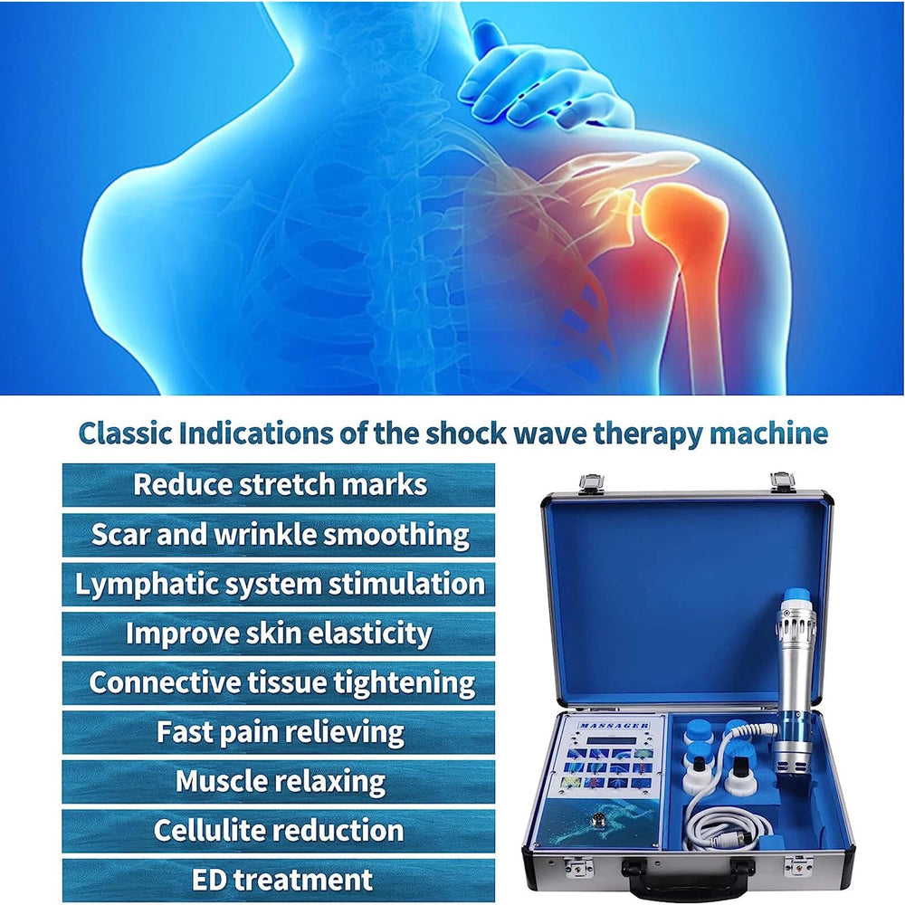 Generic Electric Shockwave Therapy Device interchangeable heads for versatile treatment.