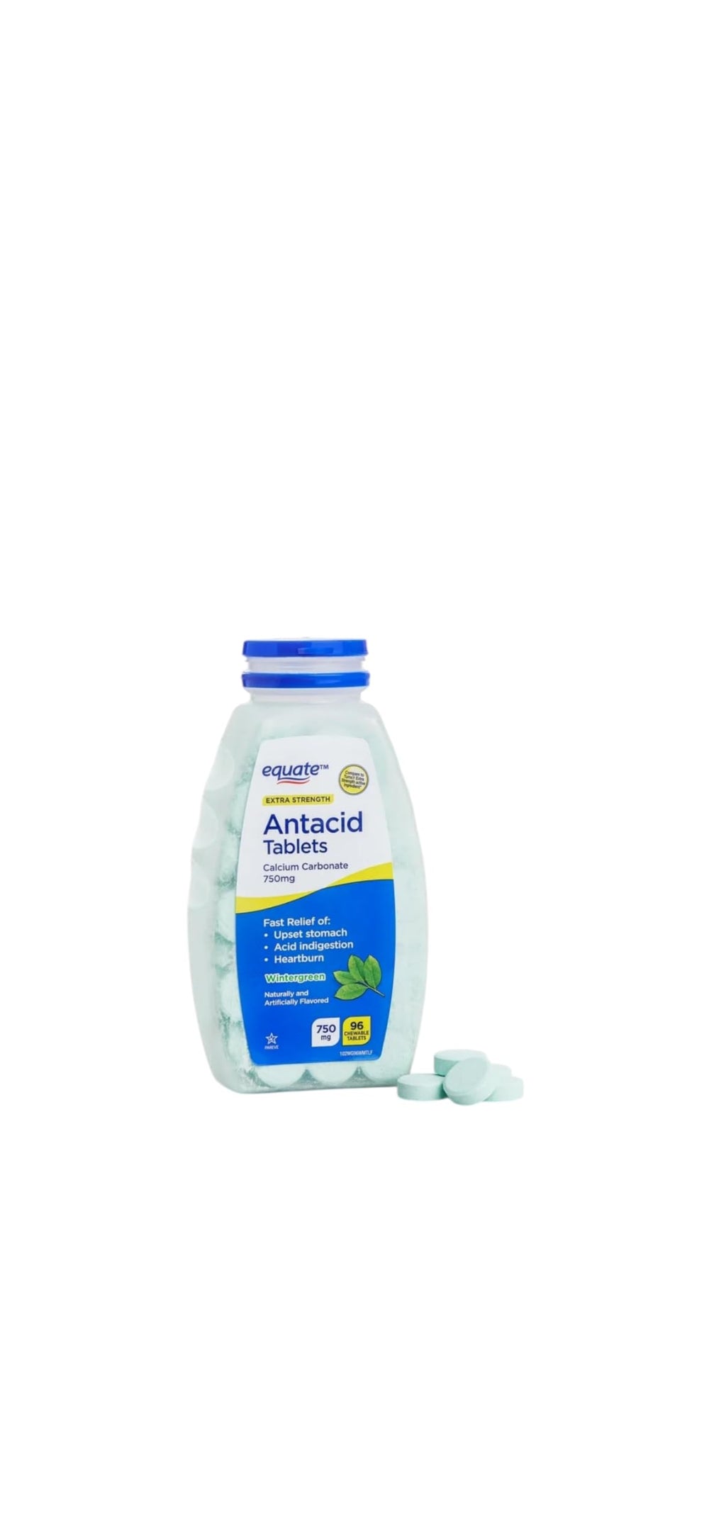 Pack of 3 antacid chewables from Generic Equate for value and convenience.