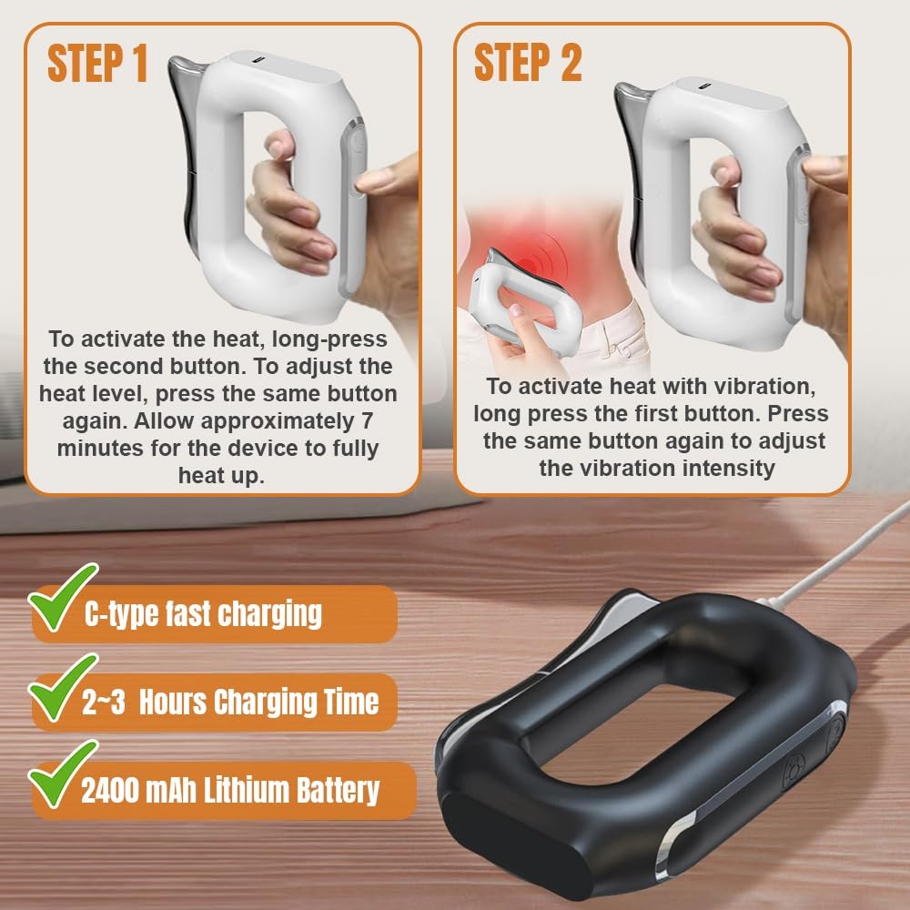 Generic Fascia Knife heat function display highlights customizable therapy settings.