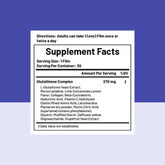 Generic Glutathion EZ film easy-to-use format suitable for on-the-go.