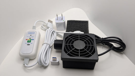 Generic hose dryer front view shows quiet USB powered operation