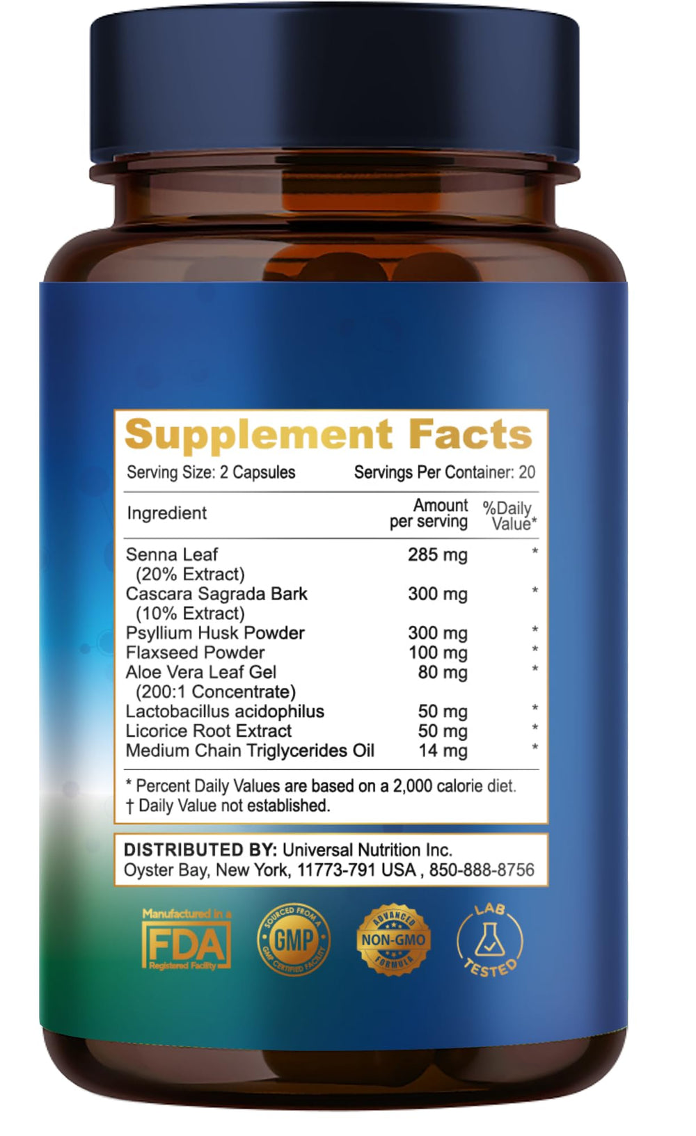 Generic back-of-label ingredients graphic explaining natural detox components