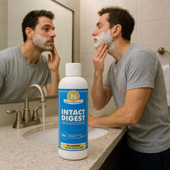 Generic Intact Digest glass with serving implies immune-friendly daily wellness.