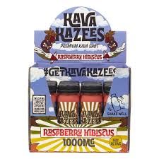 Generic Kava Kazees Raspberry Hibiscus bottle for a soothing evening ritual.