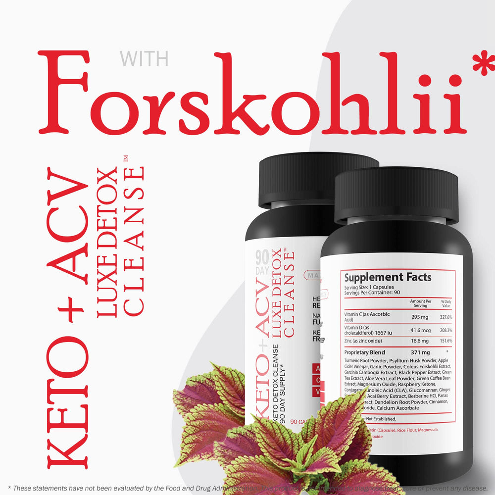 Generic Keto ACV Luxe Ingredients featuring natural botanicals and vitamin blends.