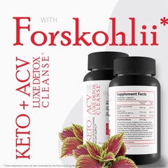 Generic Keto ACV Luxe Ingredients featuring natural botanicals and vitamin blends.