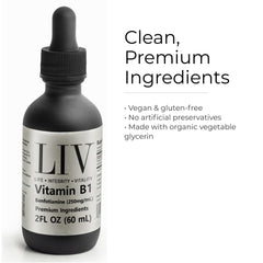 Generic LIV Vitamin B1 Liquid dosing area showing flexible sublingual use