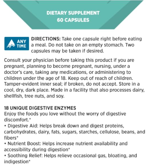 Generic Melaleuca Good Zymes capsules closeup highlighting enzyme blend for meals