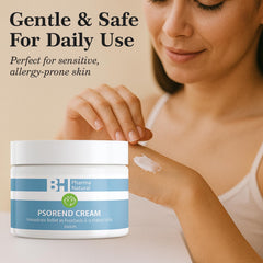 Generic Natural Cream psoriasis-relief on skin demonstrates barrier support and calm.