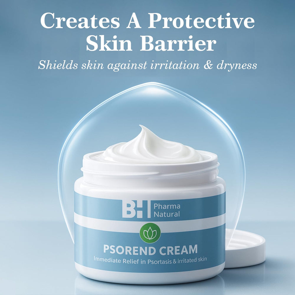 Generic Natural Cream psoriasis-relief close-up shows a rich nourishing texture on skin.