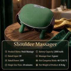 Generic neck massager with adjustable straps ensures secure fit.