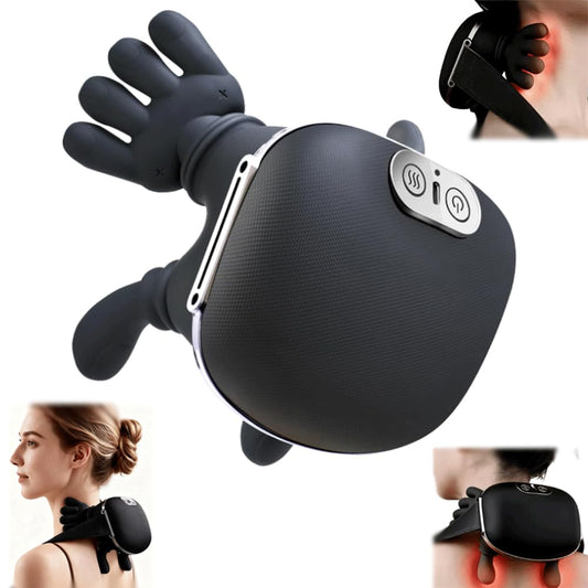 Generic Neck Massager with Heat performing 4D kneading on neck for deep relaxation.