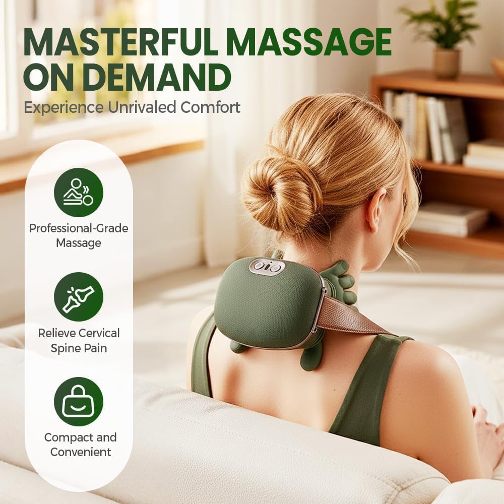 Generic neck massager with heat function provides soothing warmth for muscles