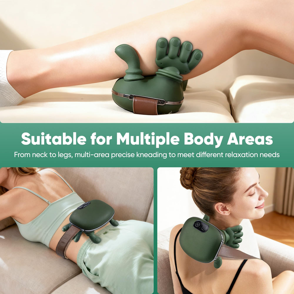 Generic neck massager is portable and cordless, ideal for travel or home use