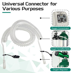 Generic oxygen tubing reel extends inhalation distance for mobility indoors or outdoors.