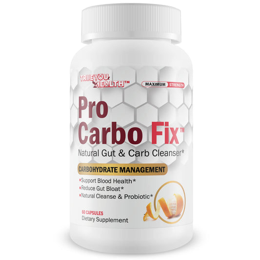 Generic Pro Carbo Fix bottle front view promoting gut health with a plant-based cleanse