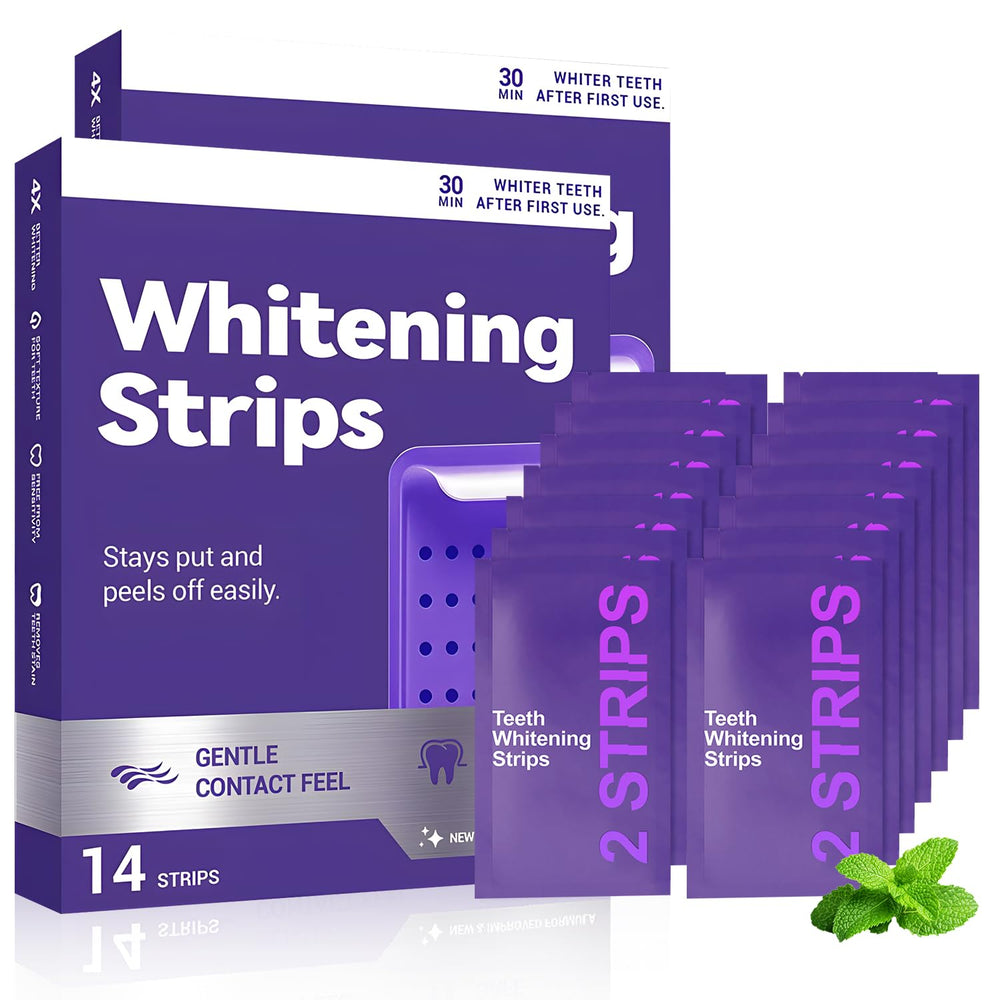 Generic Purple Teeth Strips pack front for daily whitening on the go