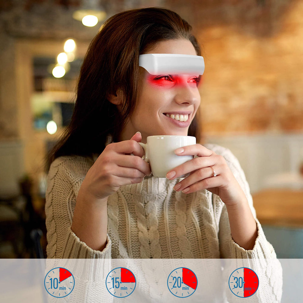 Generic red light therapy glasses with timer options for convenient sessions.