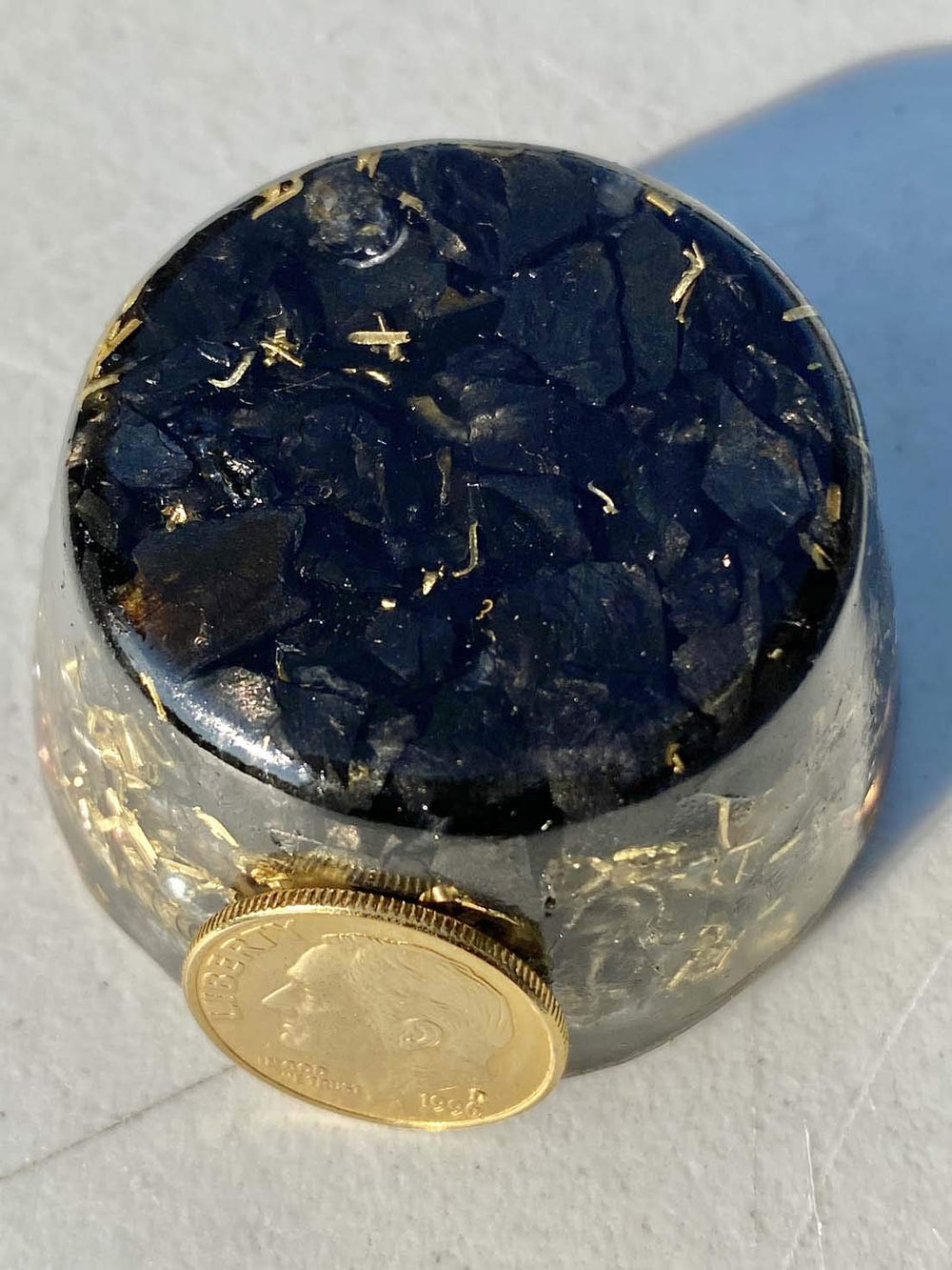 Generic Shungite Elite Noble crystal detail highlighting texture variations.