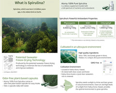 Odor-free spirulina capsules from Generic for easy daily use.