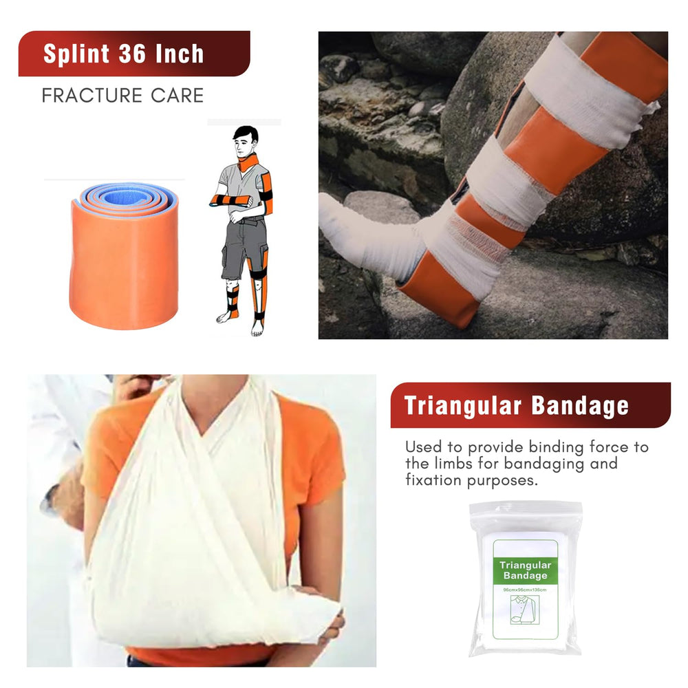 Generic Trauma Kit sterile gloves and gauze for safe wound care procedures.