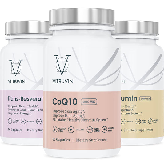 Generic Vitruvin bottle front showing vegan capsules for daily vitality.