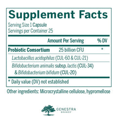 Genestra HMF Intensive bottle front showing 25 vegetarian capsules.