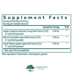 Genestra Brands Liv-gen black currant bottle: may support immune health and respiratory comfort.