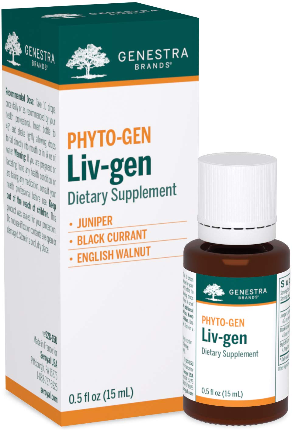 Genestra Brands Liv-gen juniper bottle: potential emunctories support for daily wellness.