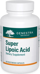 Genestra Brands Super Lipoic Acid bottle label highlighting metabolism support