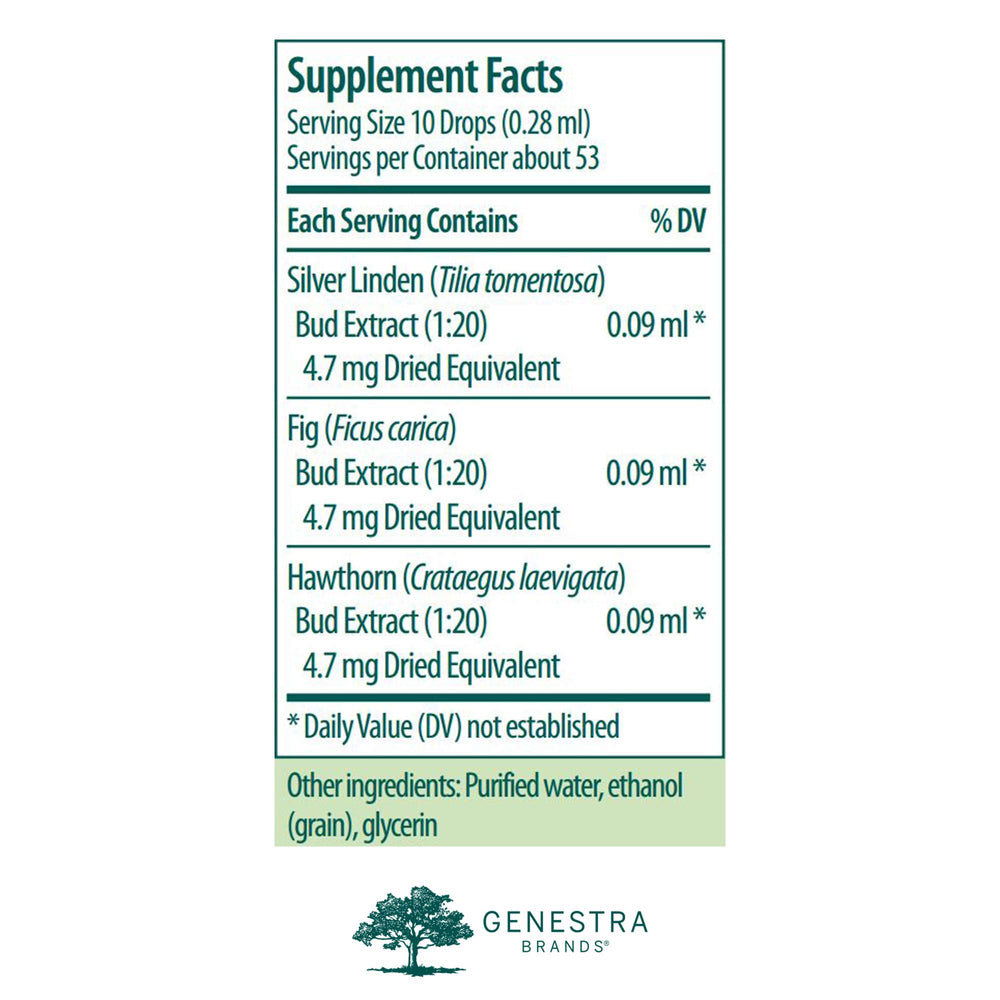 Genestra Calm-gen bottle side view, easy to store and integrate into nightly routines.