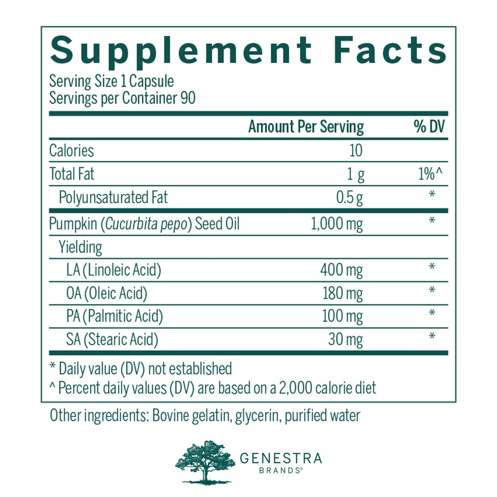 Genestra Pumpkin Capsules softgels ready for everyday use.