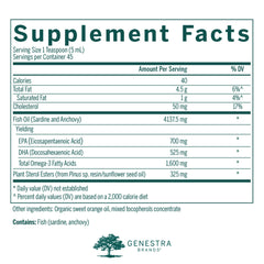 Genestra Super EFA Liquid Plus bottle pour for easy dosing and pleasant taste.