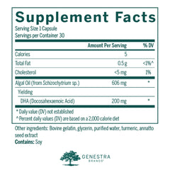 Genestra Super Neurogen DHA capsules arranged for cognitive health.