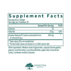 Genestra Ubiquinol 100mg softgel capsules ready for easy daily use