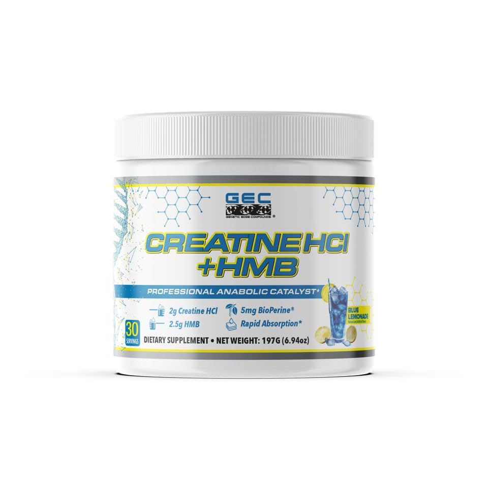 Genetic Edge Creatine HCl + HMB bottle pour supports clean performance during workouts