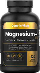 Genetic Vitals Triple Magnesium bottle on a clean surface for daily wellness support.