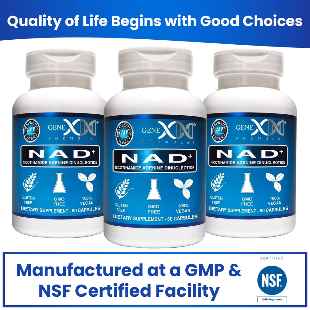Genex Formulas NAD+ shelf display conveys daily wellness routine support