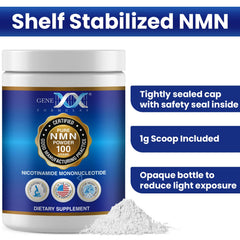 US-based Genex NMN bottle with UV protection and labeled packaging
