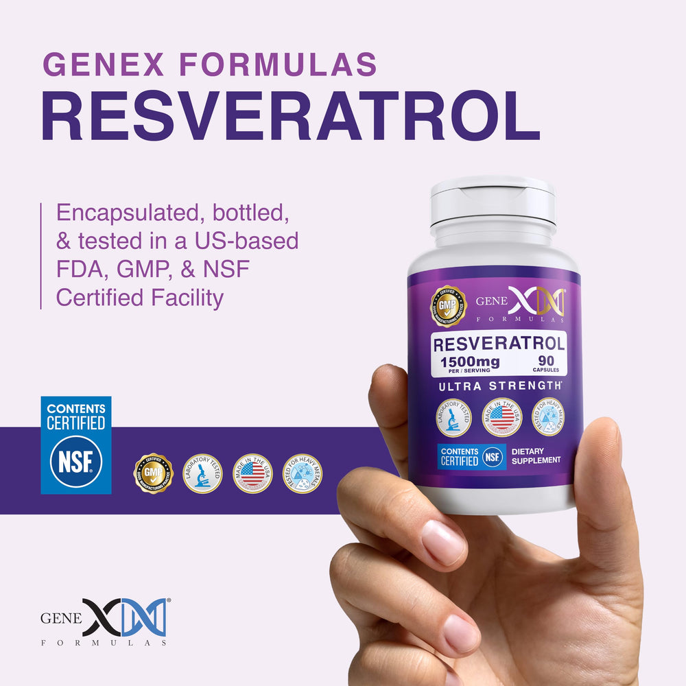 Genex Formulas Resveratrol storage bottle kept cool and dry