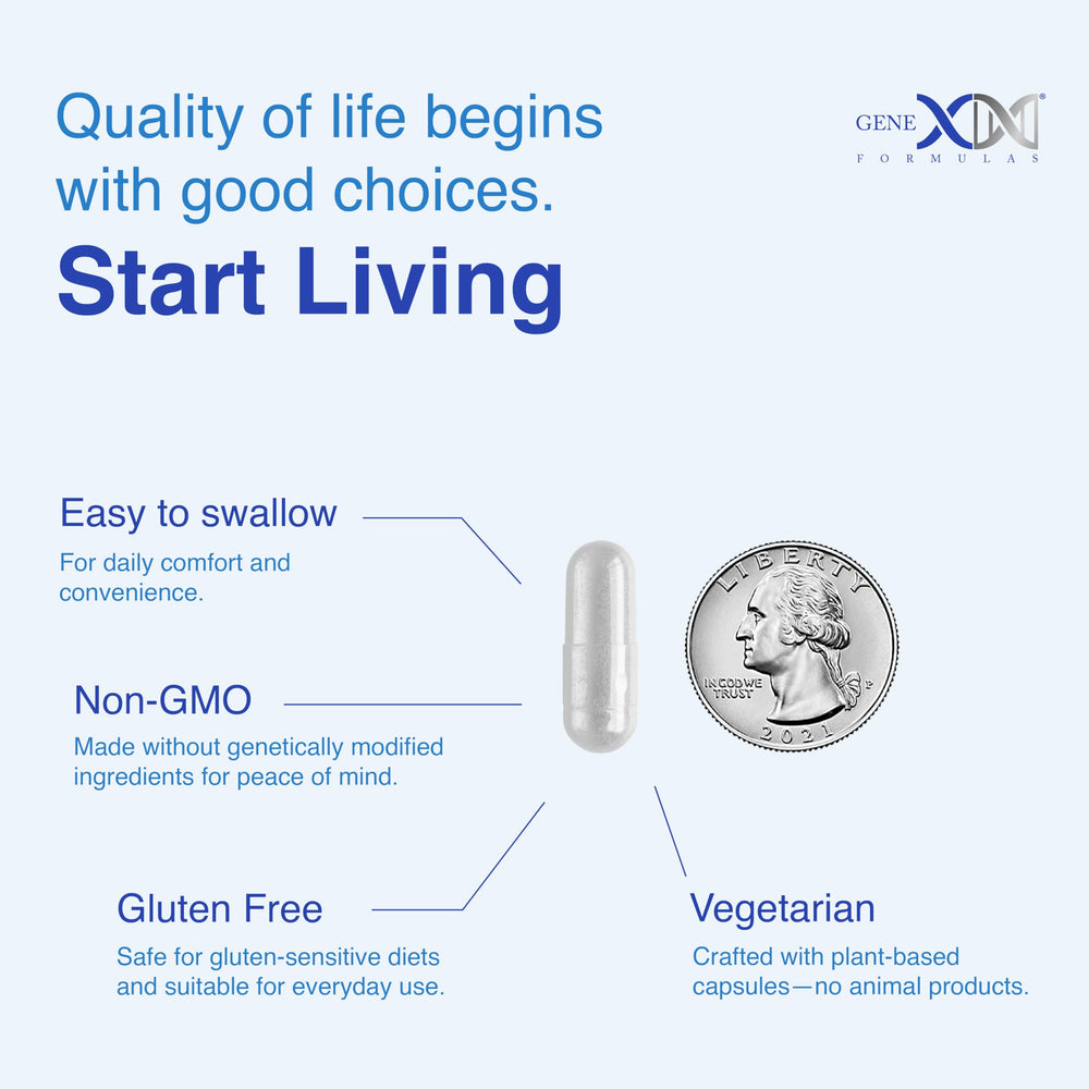 Genex Formulas TMG 500mg dosage image highlights flexible daily option