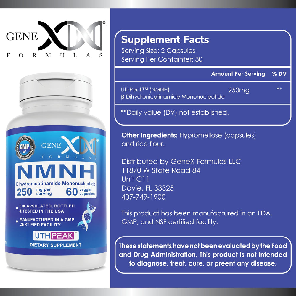 Genex NMNH capsules close-up for easy daily wellness routine.