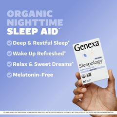 Genexa Sleepology chewables vanilla lavender flavor ideal for on-the-go bedtime routines.