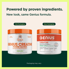 Genius Brand creatine green apple scoop ready to mix