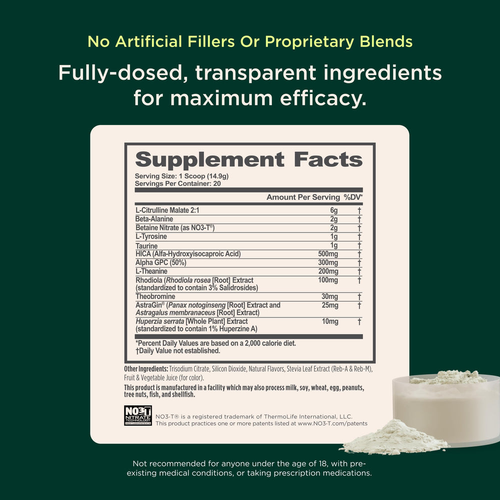 Front-of-tub view emphasizes no artificial flavors and non-GMO formulation.