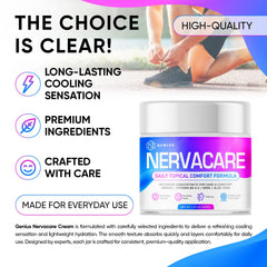 GENIUS CURE Nervacare applied to feet, hands, legs for focused comfort.