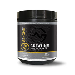 Genome Essentials premium creatine powder being poured for focused workouts.
