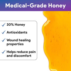 Sterile film backing on Gentell Select honey hydrogel dressing.