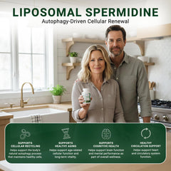 GenuinePurity Liposomal Spermidine 8mg capsules close-up for easy daily use and intake.